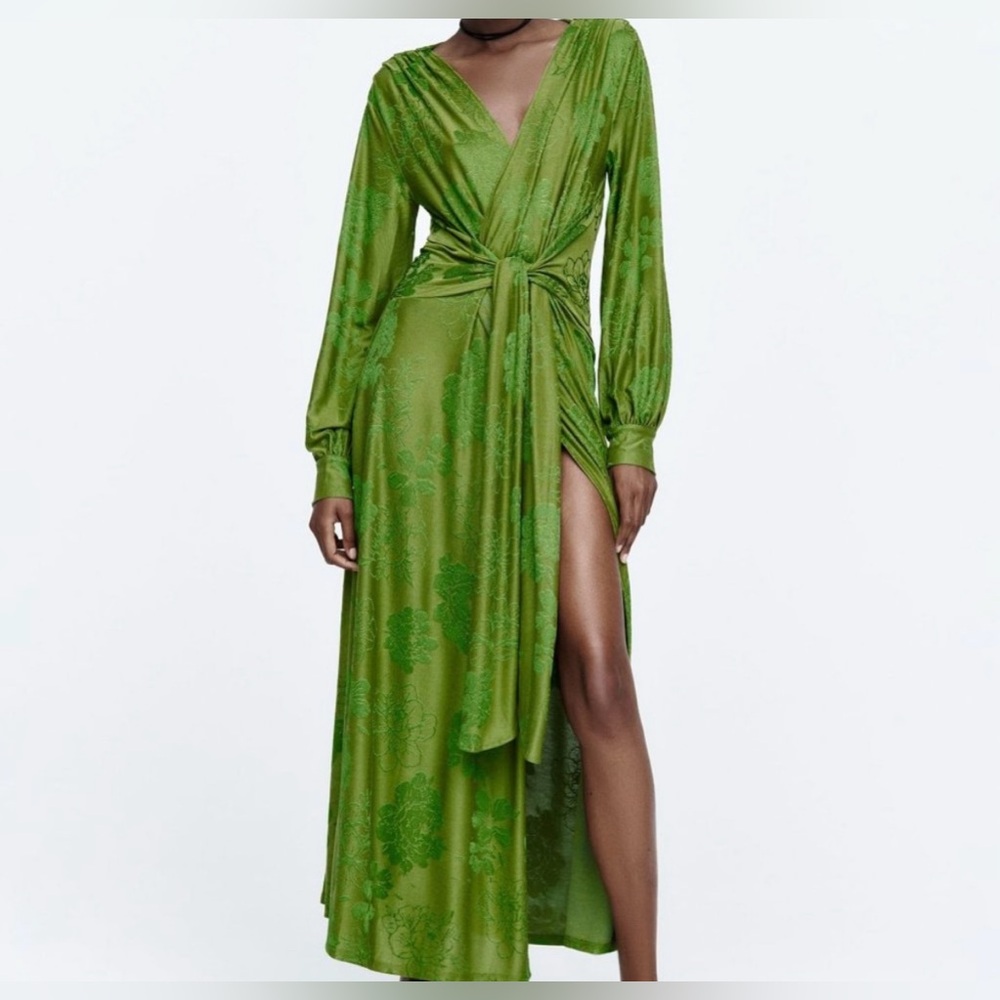 Zara Green Wrap Dress